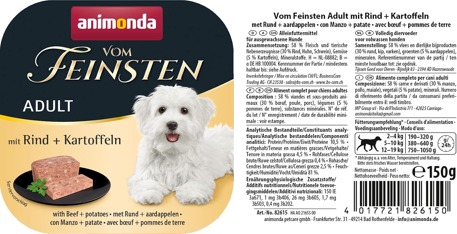 Animonda Vom Feinsten Adult Hundenassfutter 22 x verschiedene Sorten