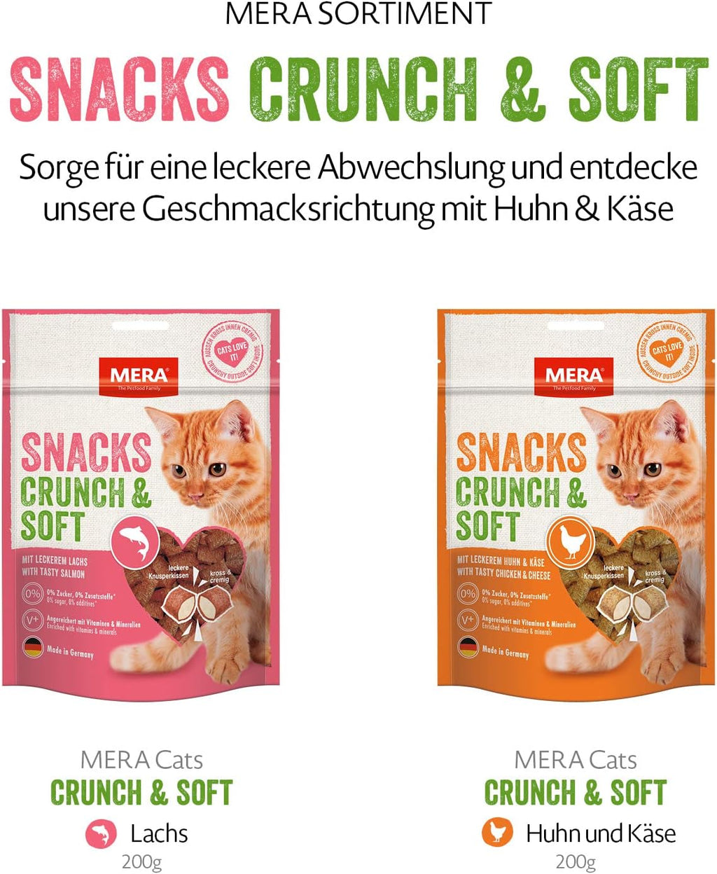 Katzenleckerlis Crunch & Soft mit Lachs Katzensnack