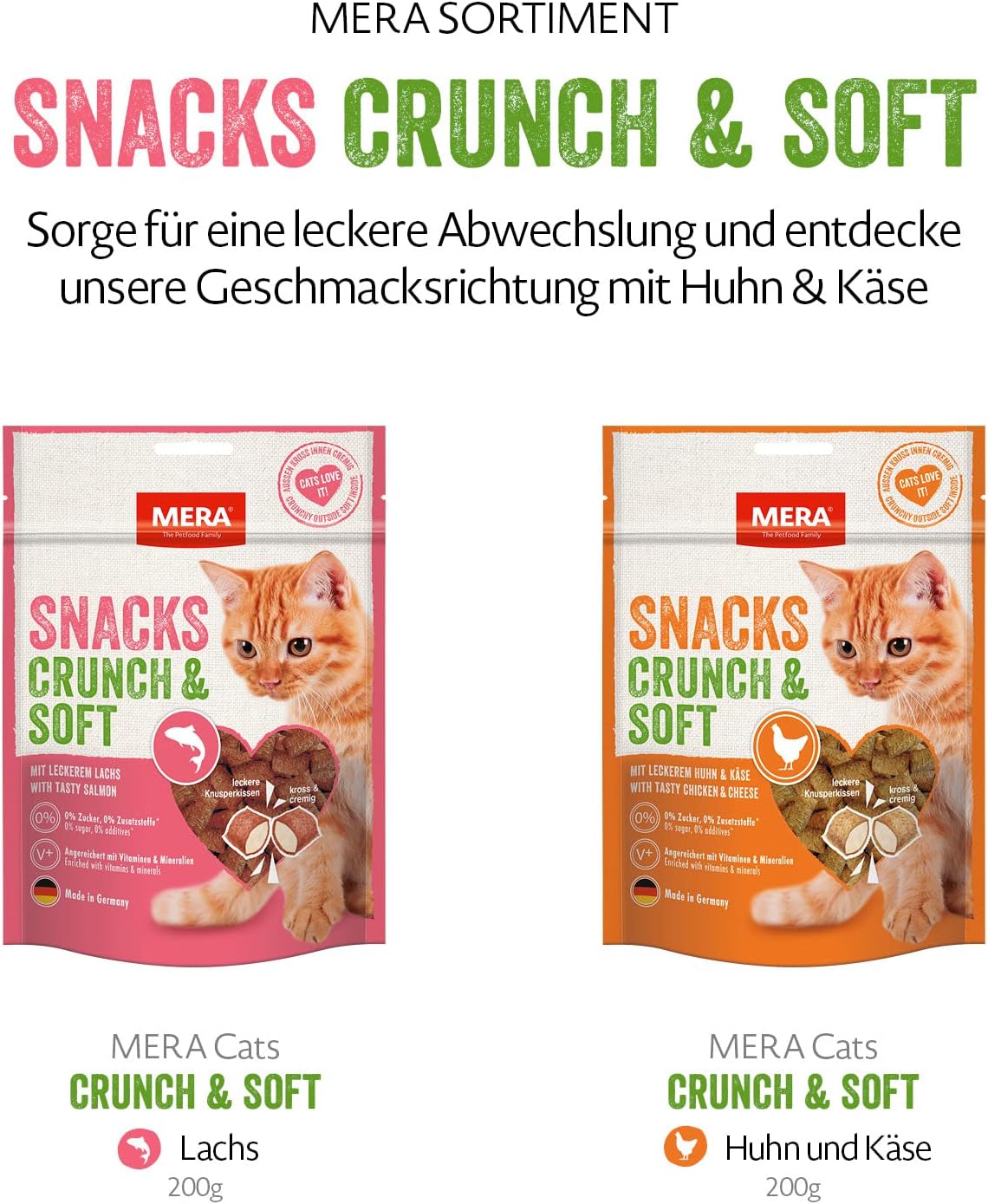 Katzenleckerlis Crunch & Soft mit Lachs Katzensnack