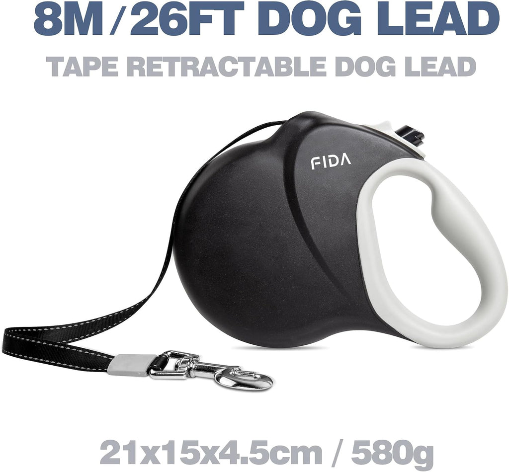 Fida 8 m verknotungsfreie Rollleine fuer mittelgrosse und grosse Hunde bis 50 kg