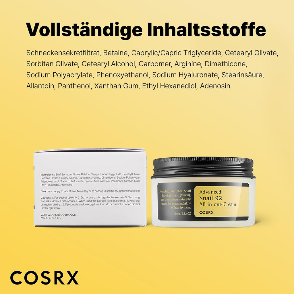 COSRX Advanced Snail 92 All In One Cream Hyaluron Gesichtscreme