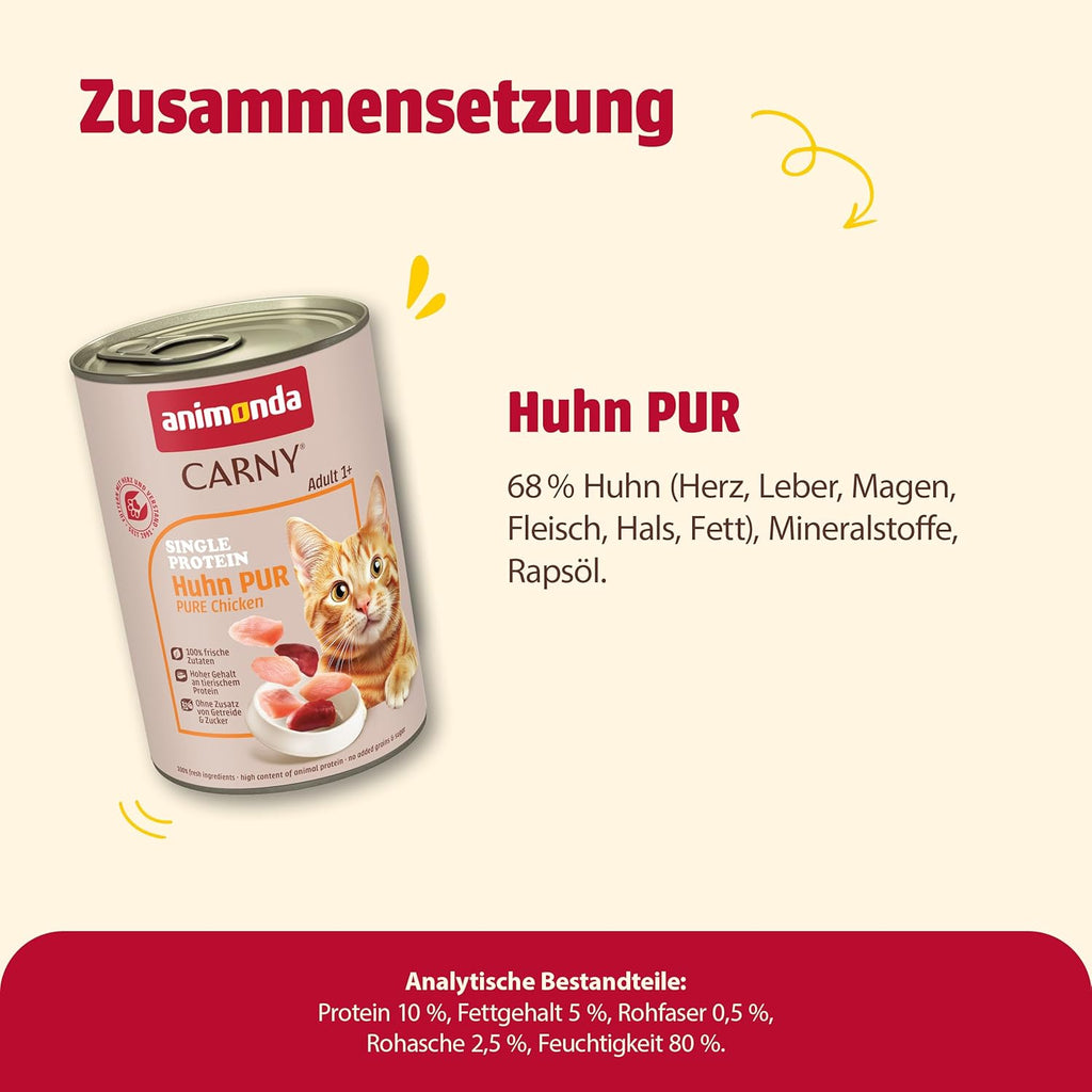 animonda Carny Katzenfutter Nass Single Protein Rind 6 x verschie