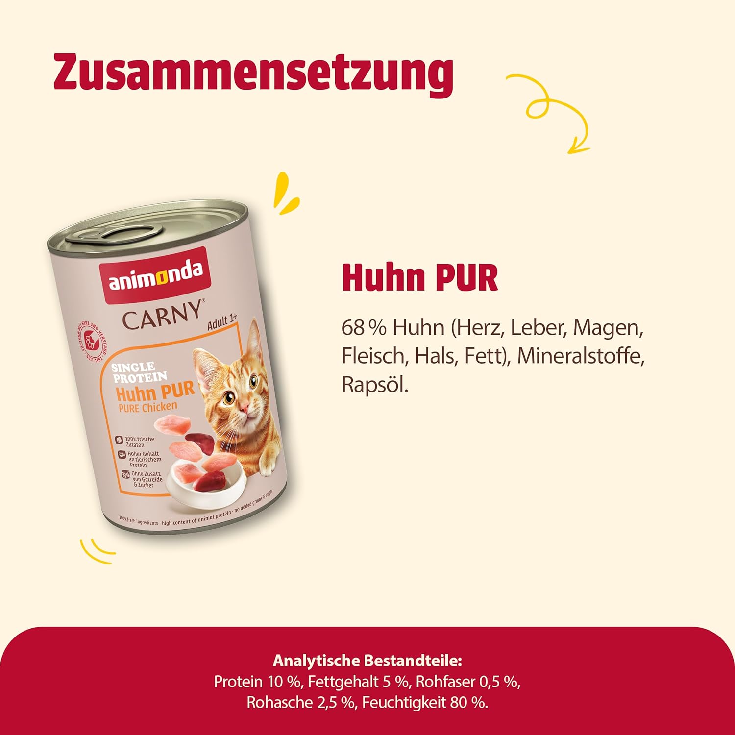 animonda Carny Katzenfutter Nass Single Protein Rind 6 x verschie
