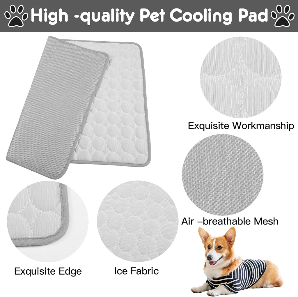 Aitsite Kuehlmatte Hund Katze 55x70 cm waschbar selbstkuehlend Grau 1cm-100cm