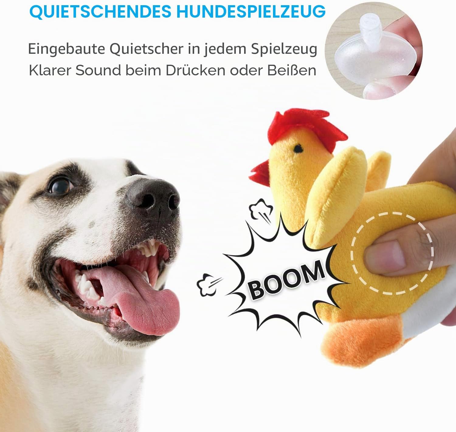 Oktopus Hundespielzeug gross - robustes Pluesch Kauspielzeug mit Quietscher