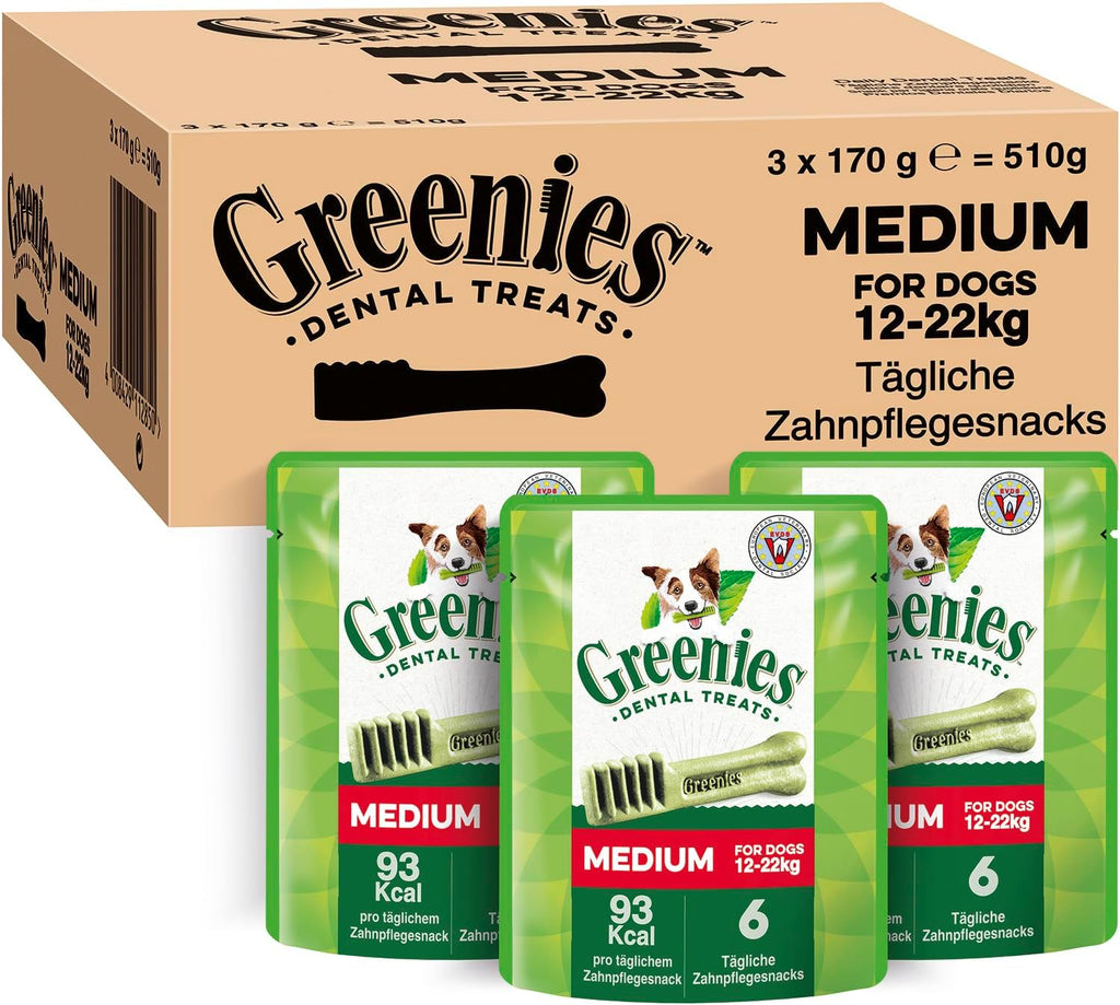 Greenies Dental Treats Medium Zahnpflege Hund 12- verschiedene So