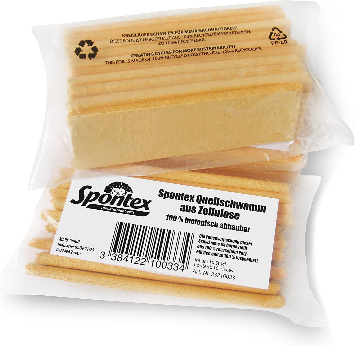 Spontex Quellschwamm Zellulose Reinigungsschwamm 3 Stueck - Haushaltsrolle
