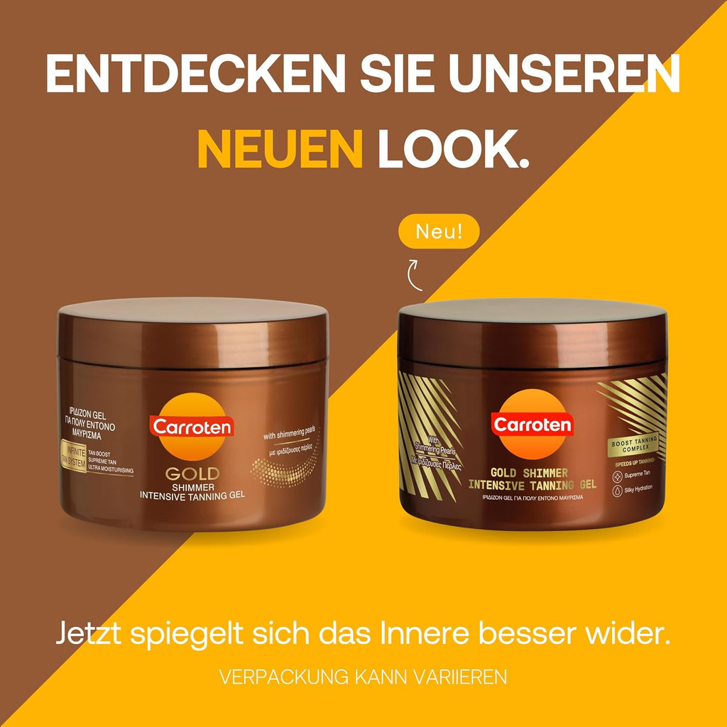 Carroten Gold Braeunungsgel 150 ml mit schimmernden Perlen Braeunungsbeschleuniger