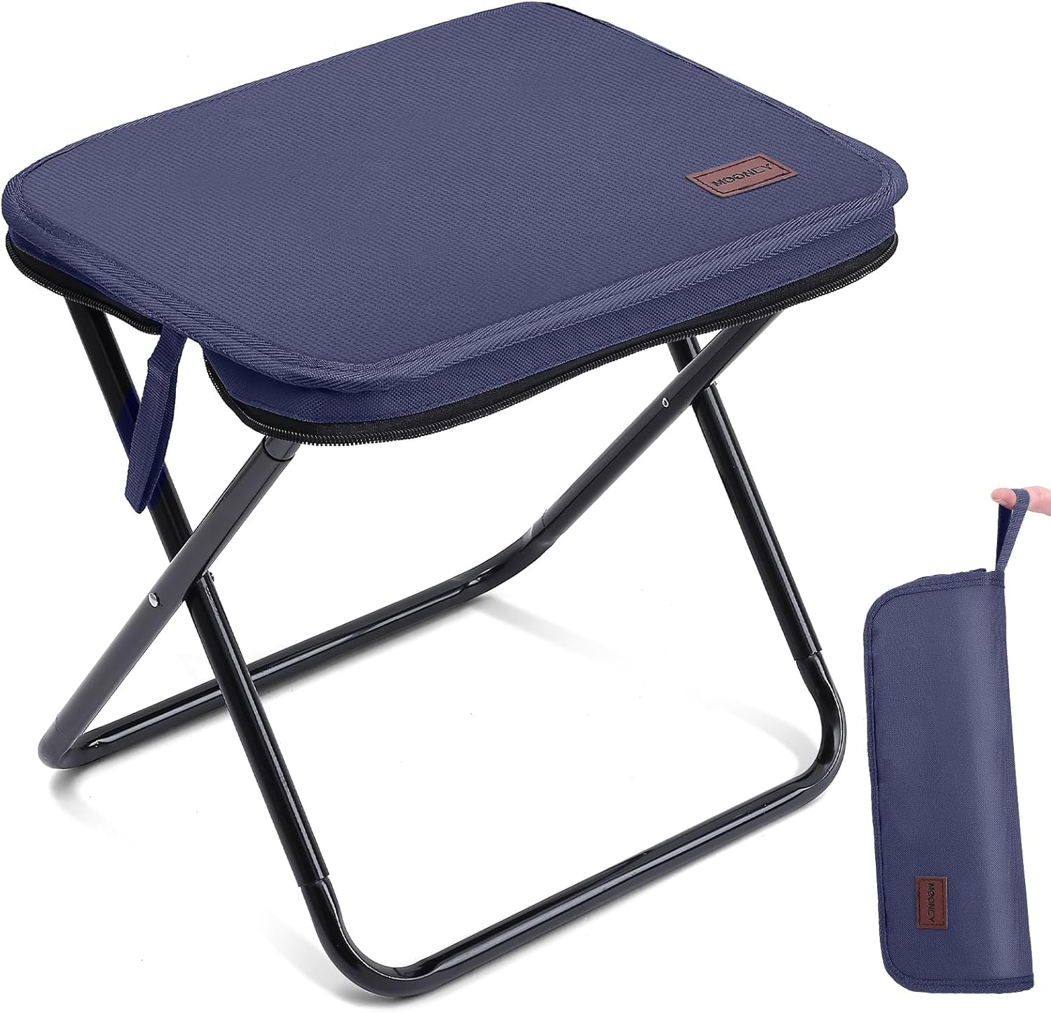 MOONCY Klapphocker faltbar 33×26,5×32 cm - leichter Camping‑ und Angelhocker bis