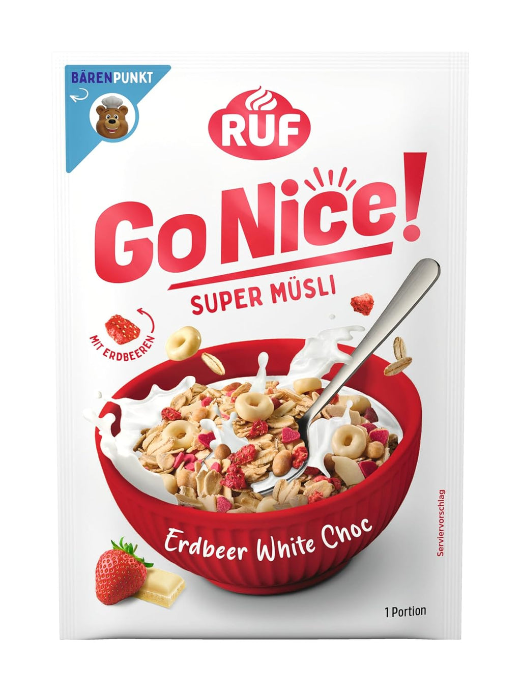 RUF Gonice Erdbeere White Choc Muesli Haferflocken