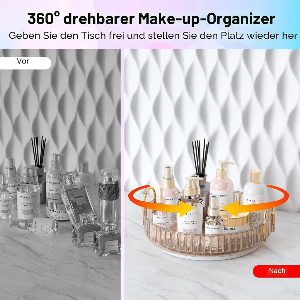 Make-up Organizer 360° drehbar transparent 1 Ebene Kosmetik Aufbewahrung