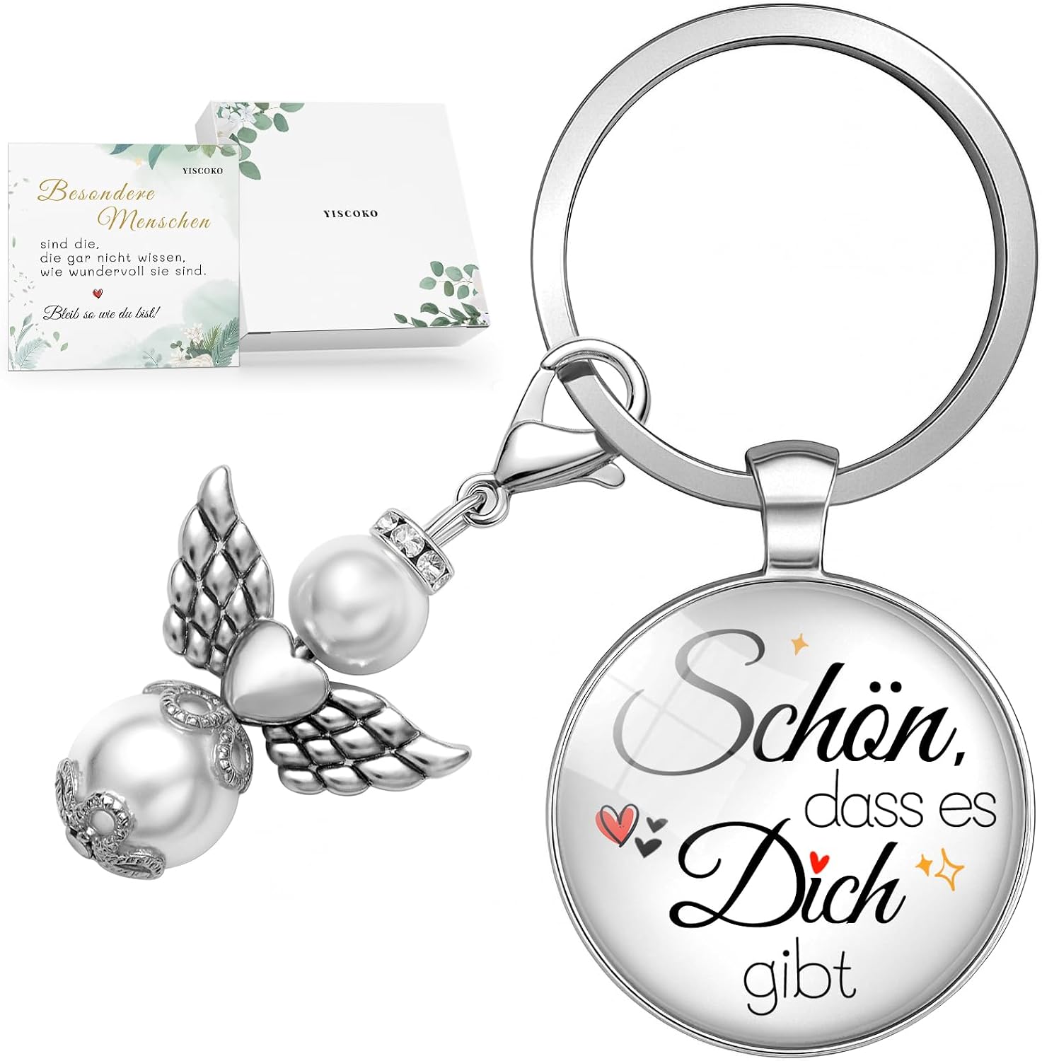 Schutzengel Schluesselanhaenger Geschenk fuer Freundin Valentinstag Jahrestag