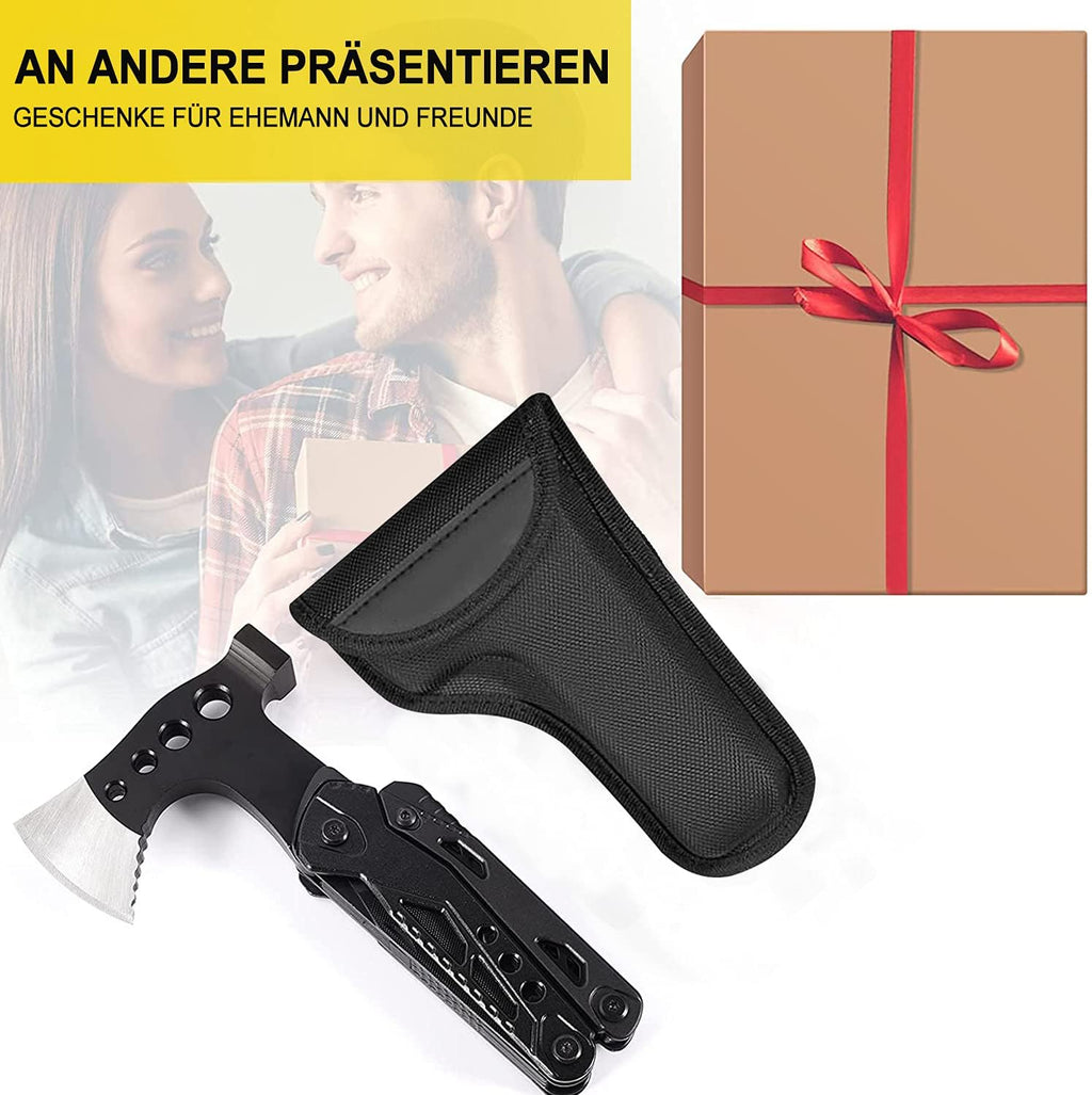 Multitool 16-in-1 Camping Survival Werkzeug Zange Axt Klappmesser Edelstahl schw
