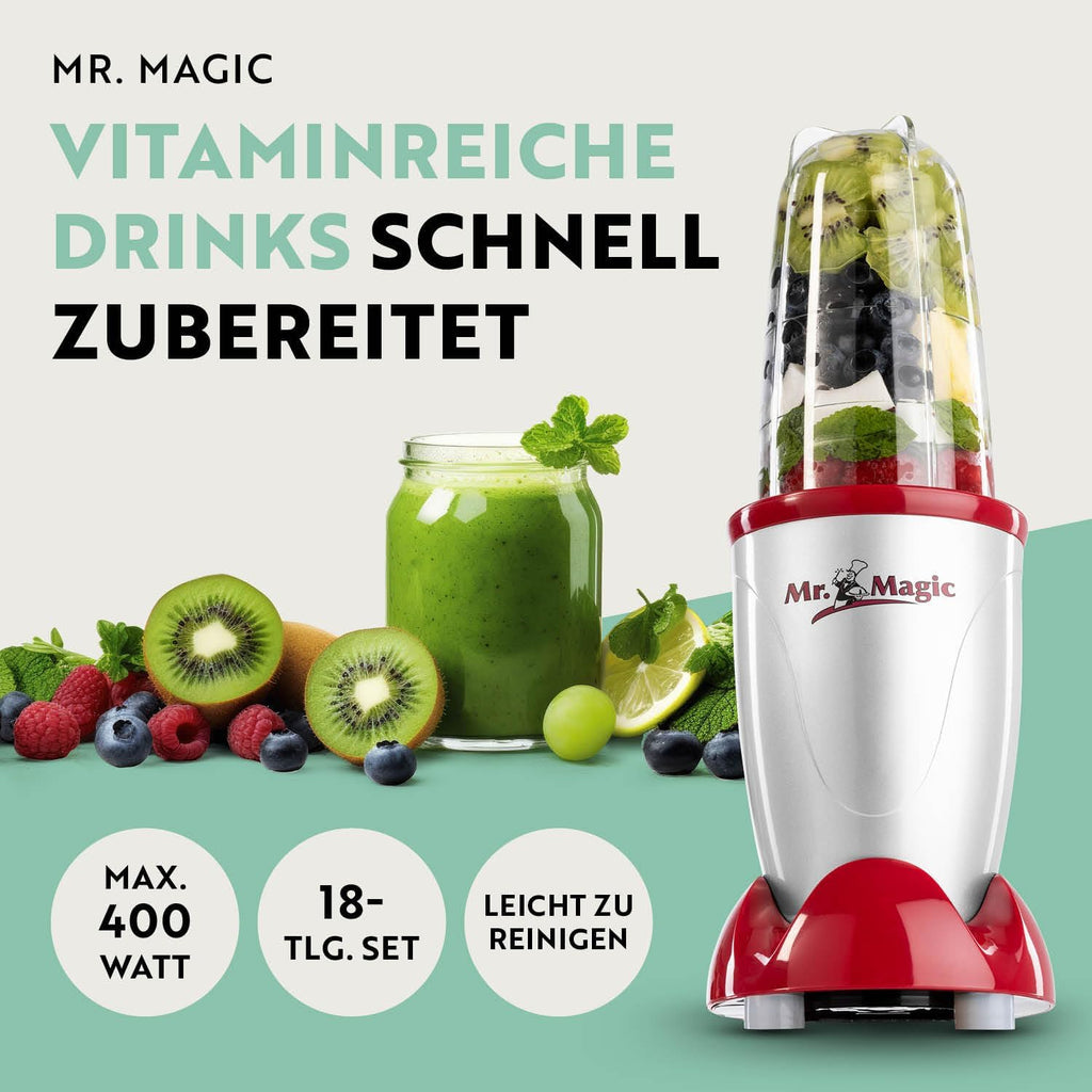 Gourmetmaxx Mr Magic Mixer Standmixer Smoothie Maker 18-teilig