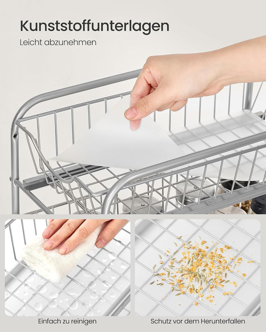 Kuechen Organizer Metallkorb 2 Ebenen stapelbar Schrankregal Ablage