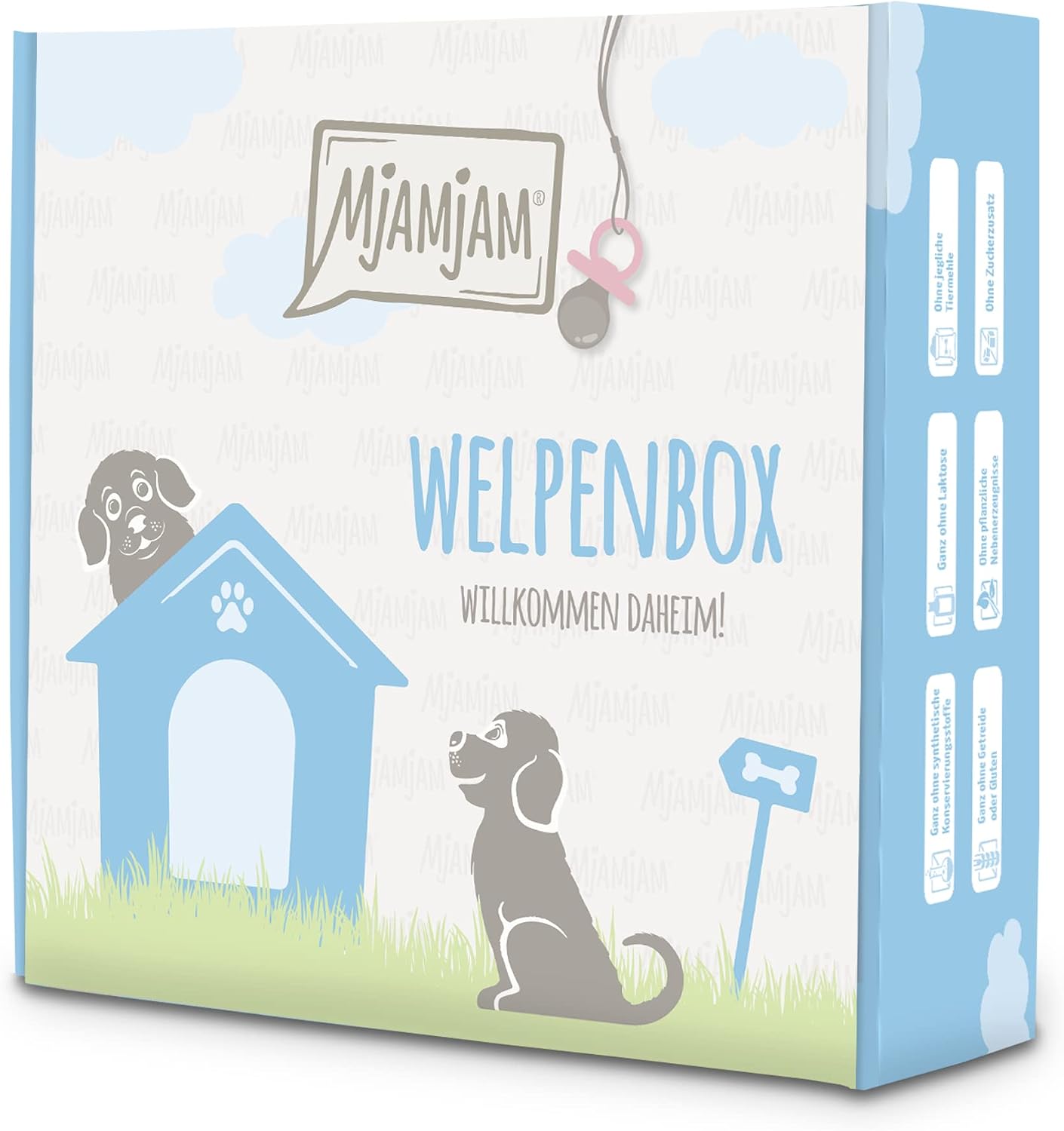 Mjamjam Nassfutter Welpenbox Huhn & Ei 6x200g getreidefrei