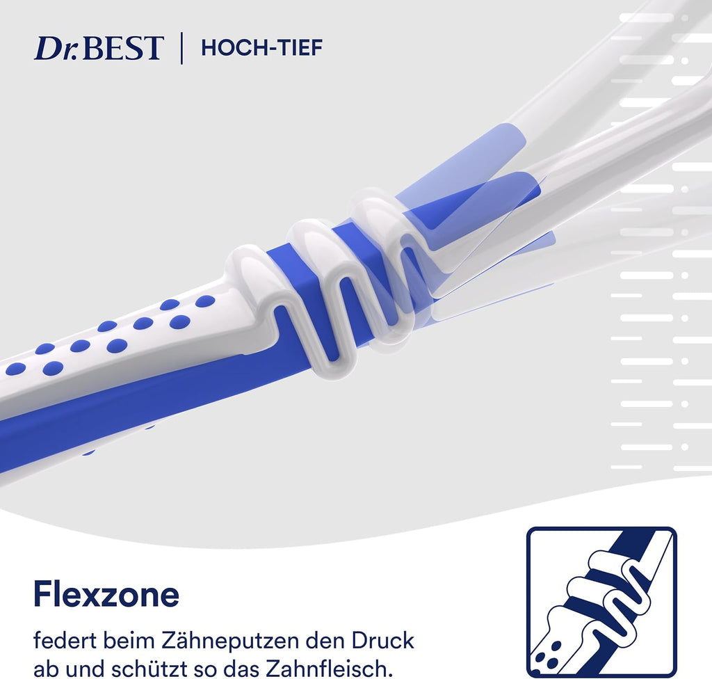 Dr.Best Hoch-Tief Zahnbuerste mittel Vorteilspack gruendliche Reinigung