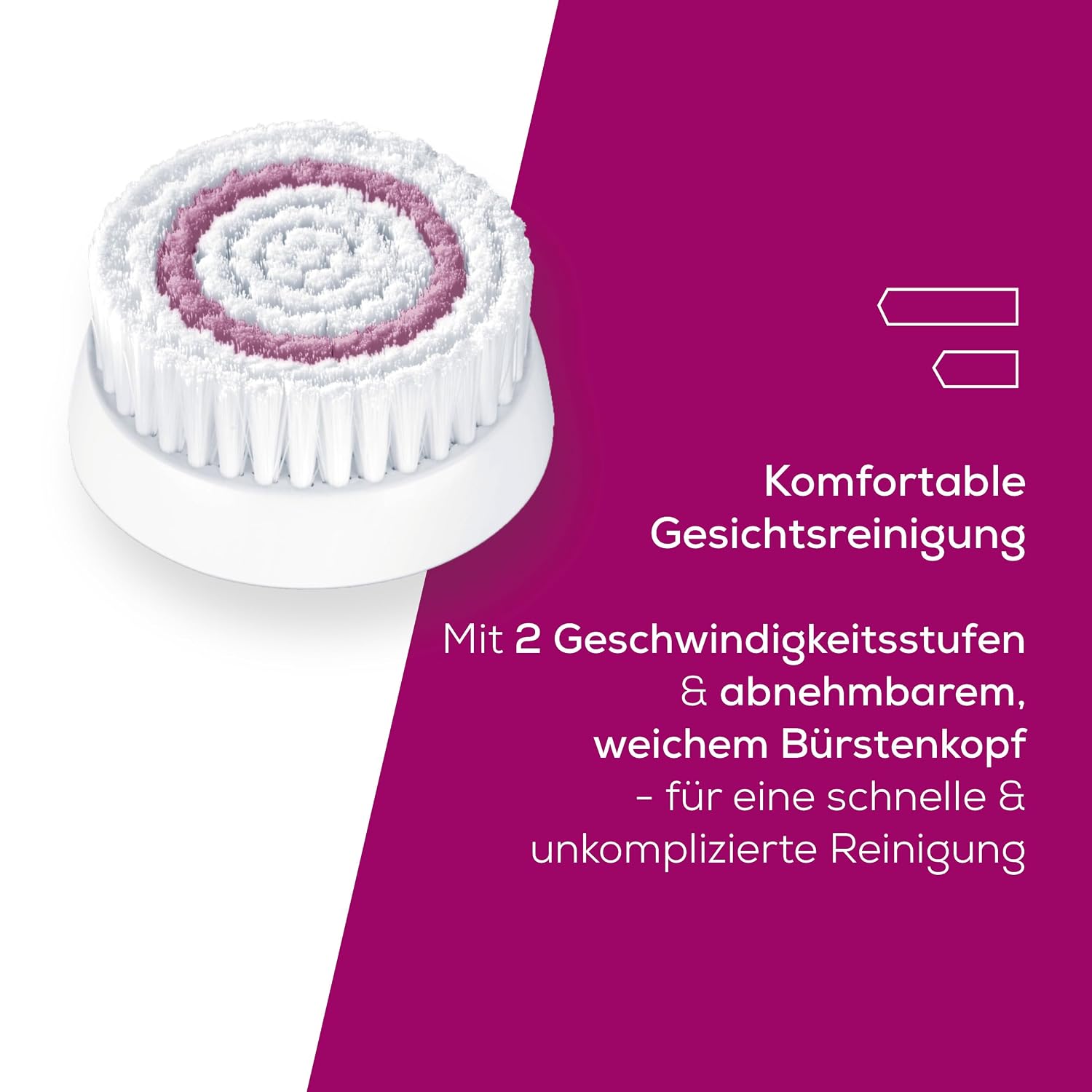 Beurer FC 45 Gesichtsreinigungsbuerste wasserdicht 2 Stufen Weiss