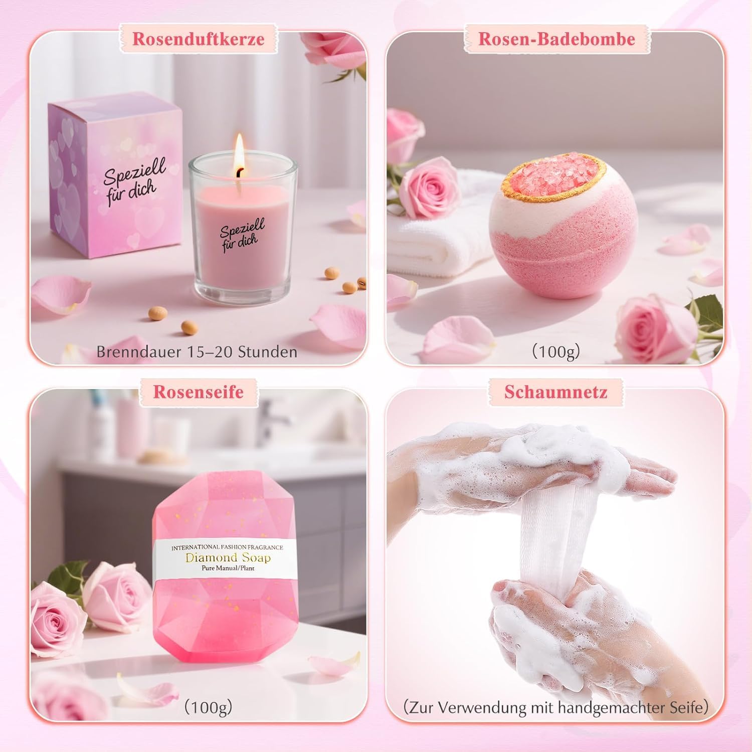 Geschenkset fuer Frauen Kaffeetasse Geburtstag Valentinstag Jahrestag