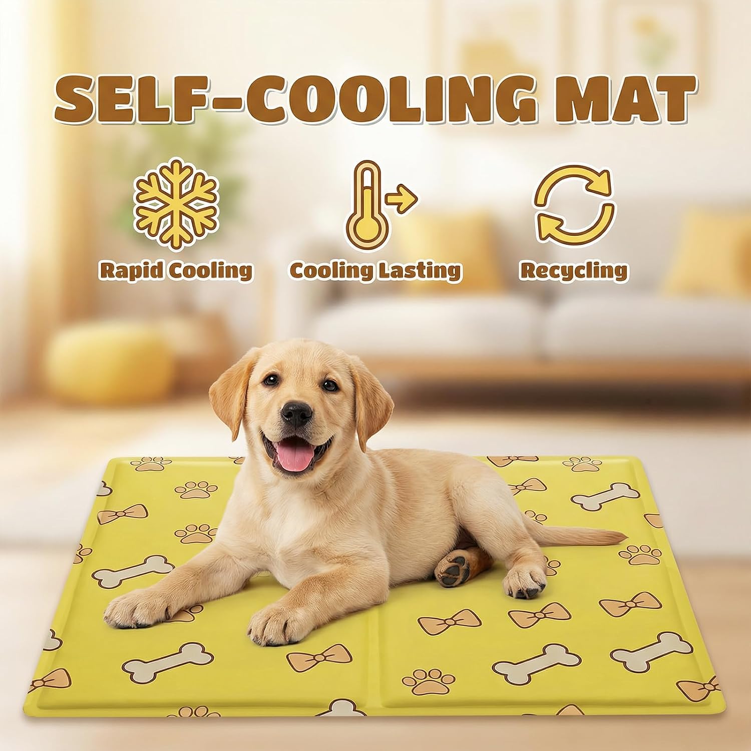 Qoosea Kuehlmatte fuer Hunde Katzen 50x65 cm selbstkuehlend faltbar Gel