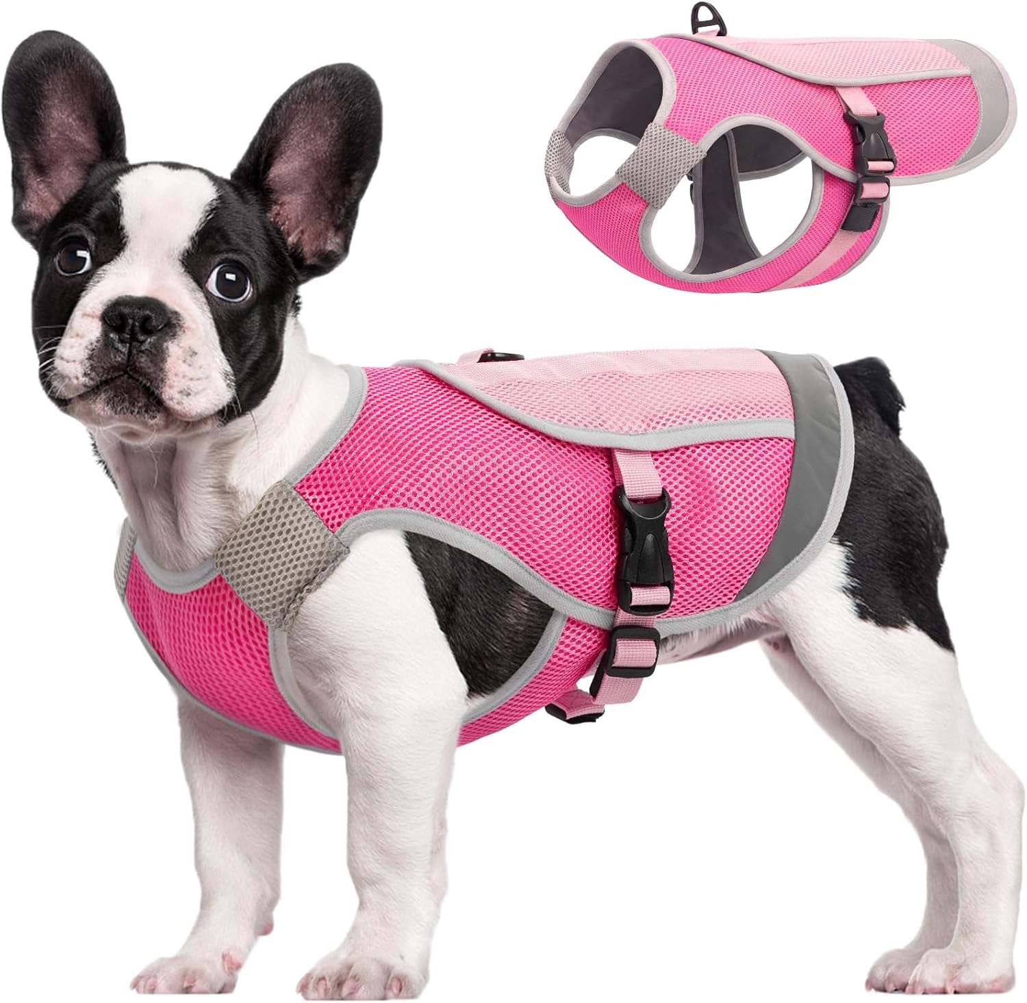 Kuoser Hundekuehlweste Blau verstellbar S-XXL atmungsaktiv mit D-Ring