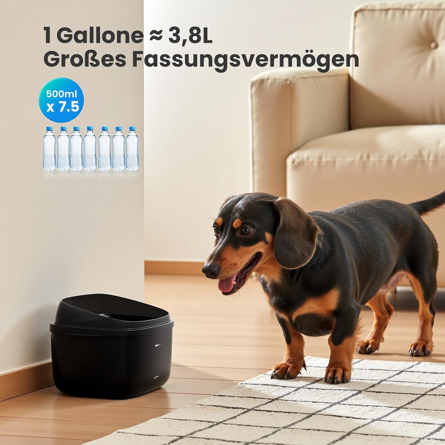 Gardner Pet Trinkbrunnen Vortex Filter transparenter Tank leise