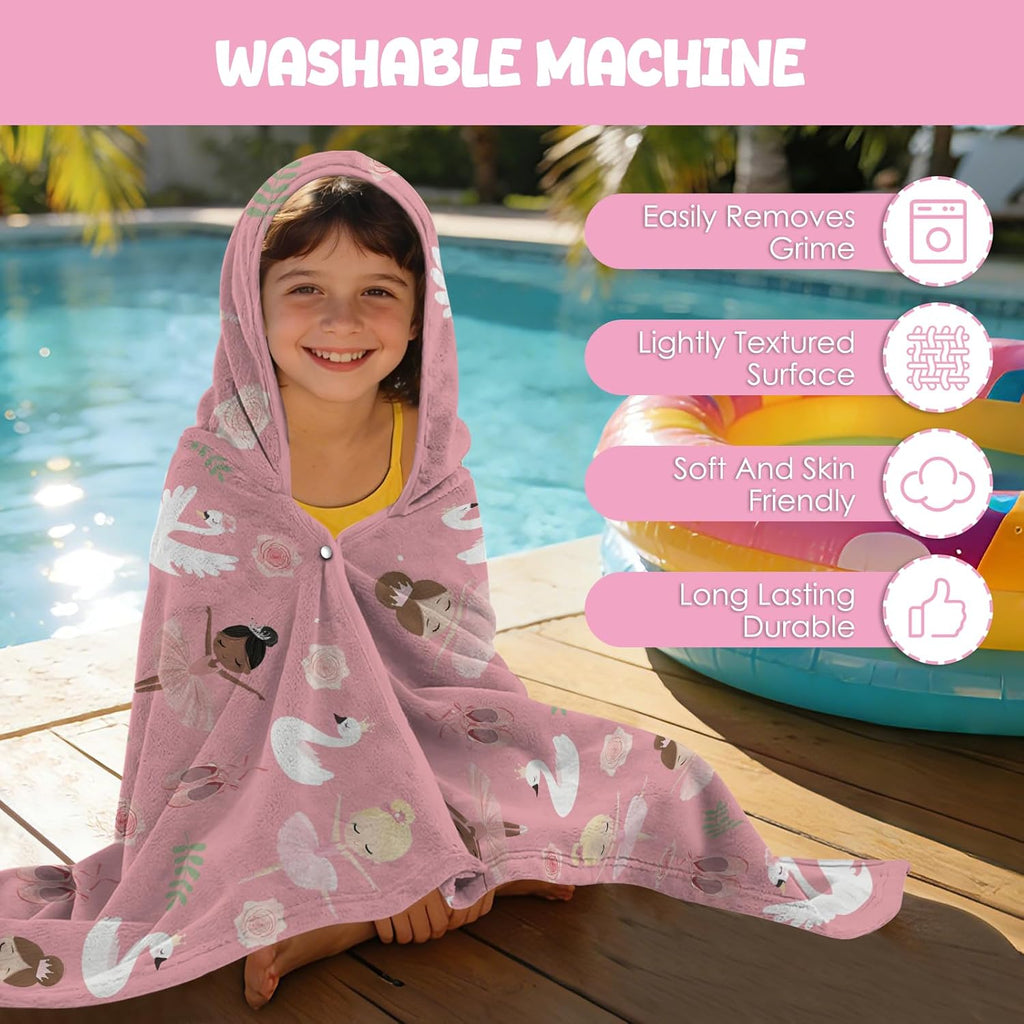 Eiscreme Kapuzenponcho Handtuch 130x100 cm Kinder Jungen Maedchen Strand Schwimmb