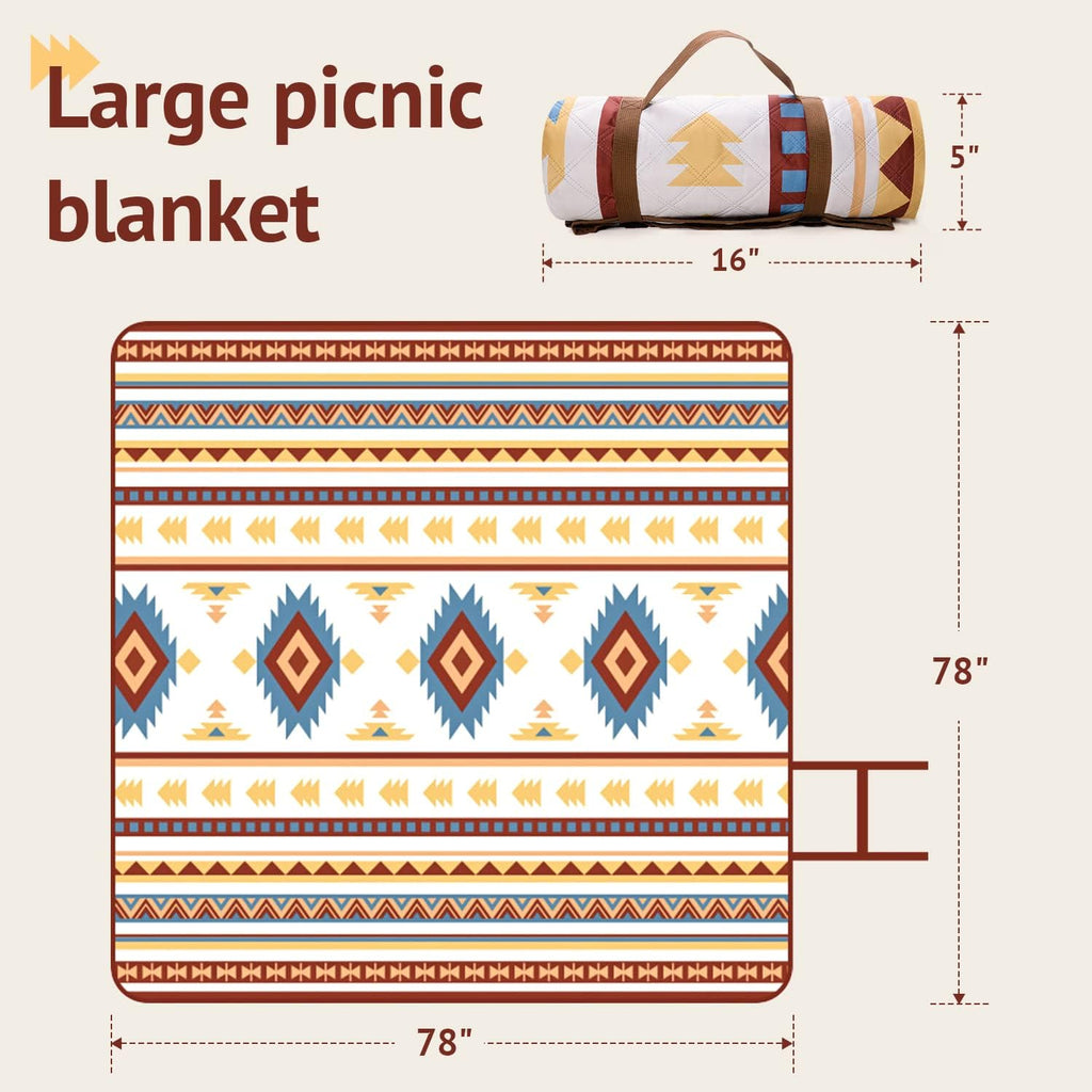 LARUTAN Stranddecke 200x200 cm sandfrei, tragbar waschbar Picknickdecke Gruen 200