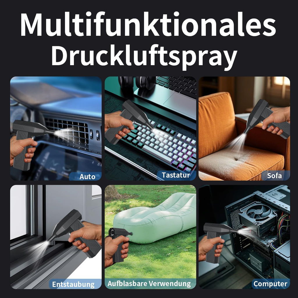 Kabelloses Geblaese 4‑Stufen 130000 U/min fuer PC Laptop Auto klein leicht