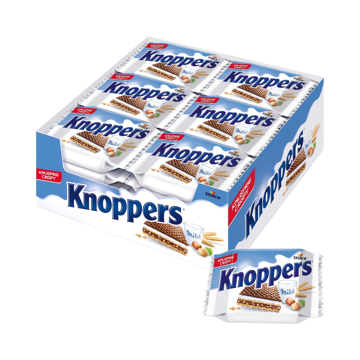 Knoppers Waffelschnitten 24× Milchcreme Haselnuss