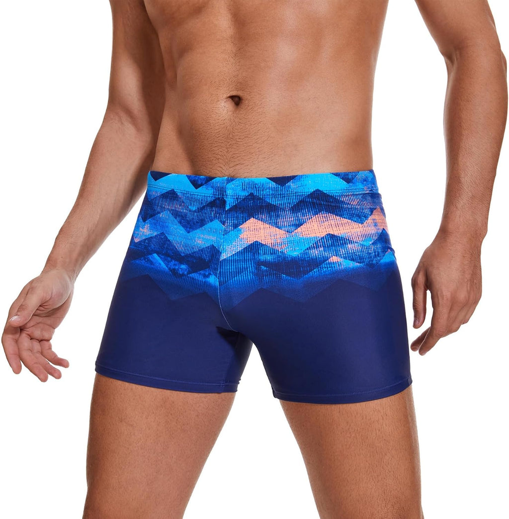 AMZSPORT Herren Badeshorts kurz Enganliegend Schwimmhose S-XXL