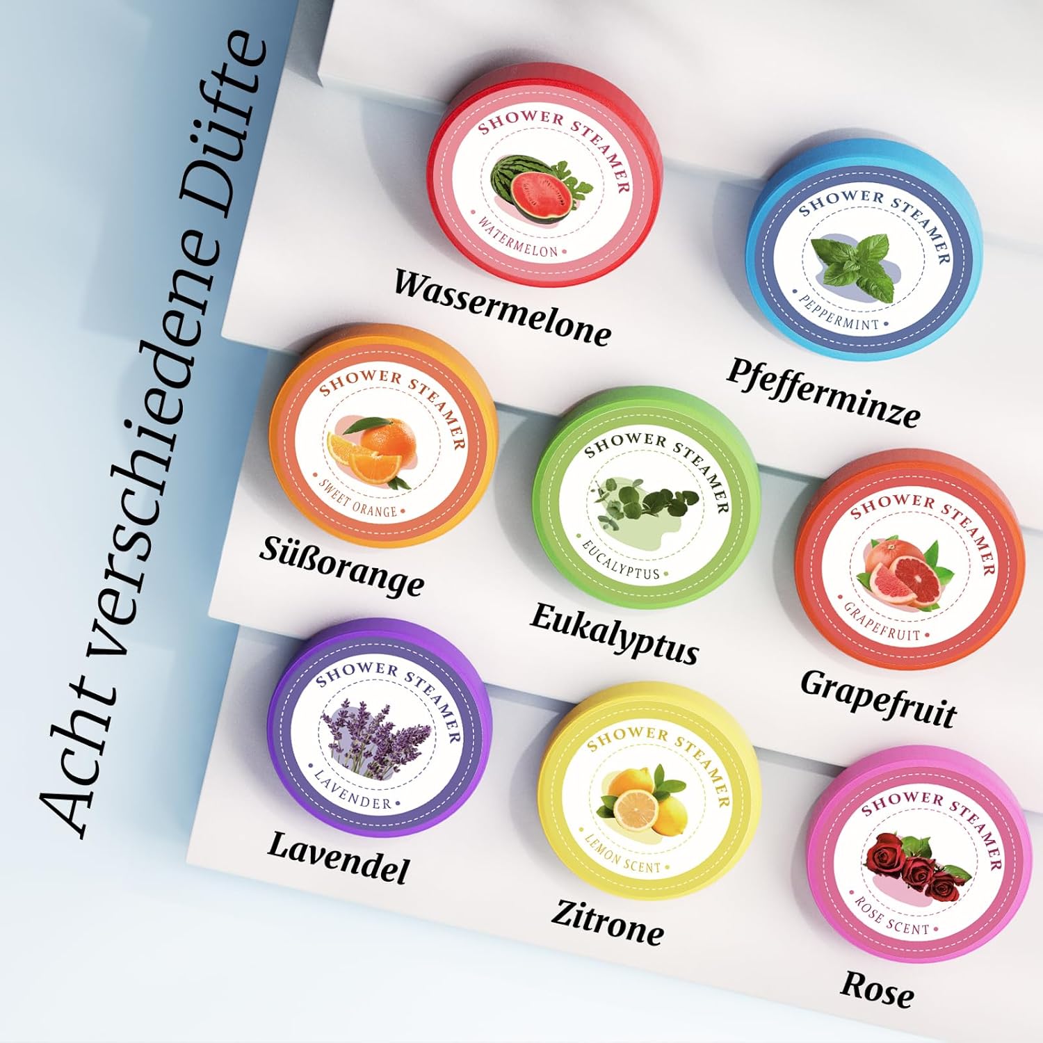 Linkax Aromatherapie Duschdampfbomben Geschenkset 8 Stueck