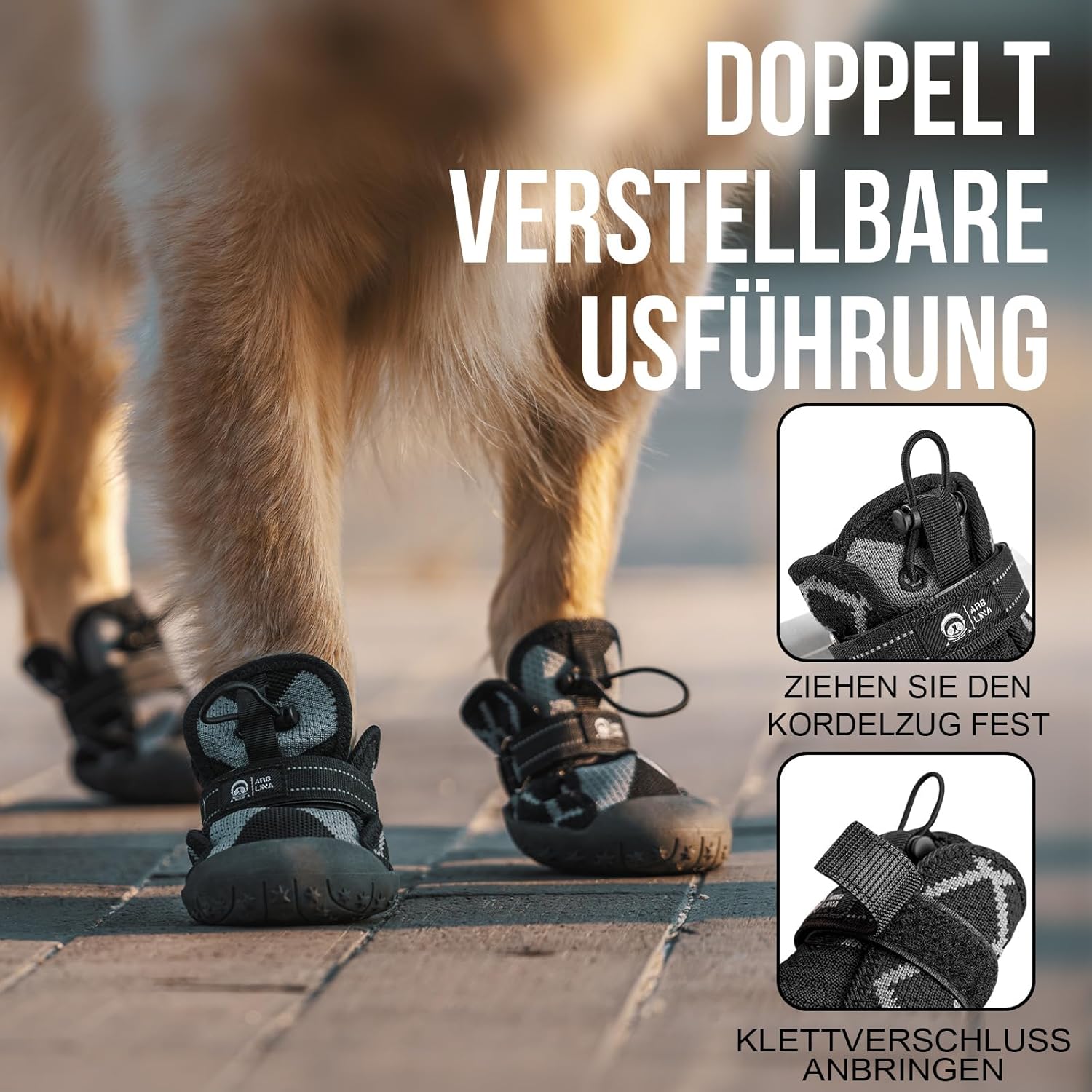 Arblina Hundeschuhe wasserdicht mit Klettverschluss Gr.5 Pfotenschutz