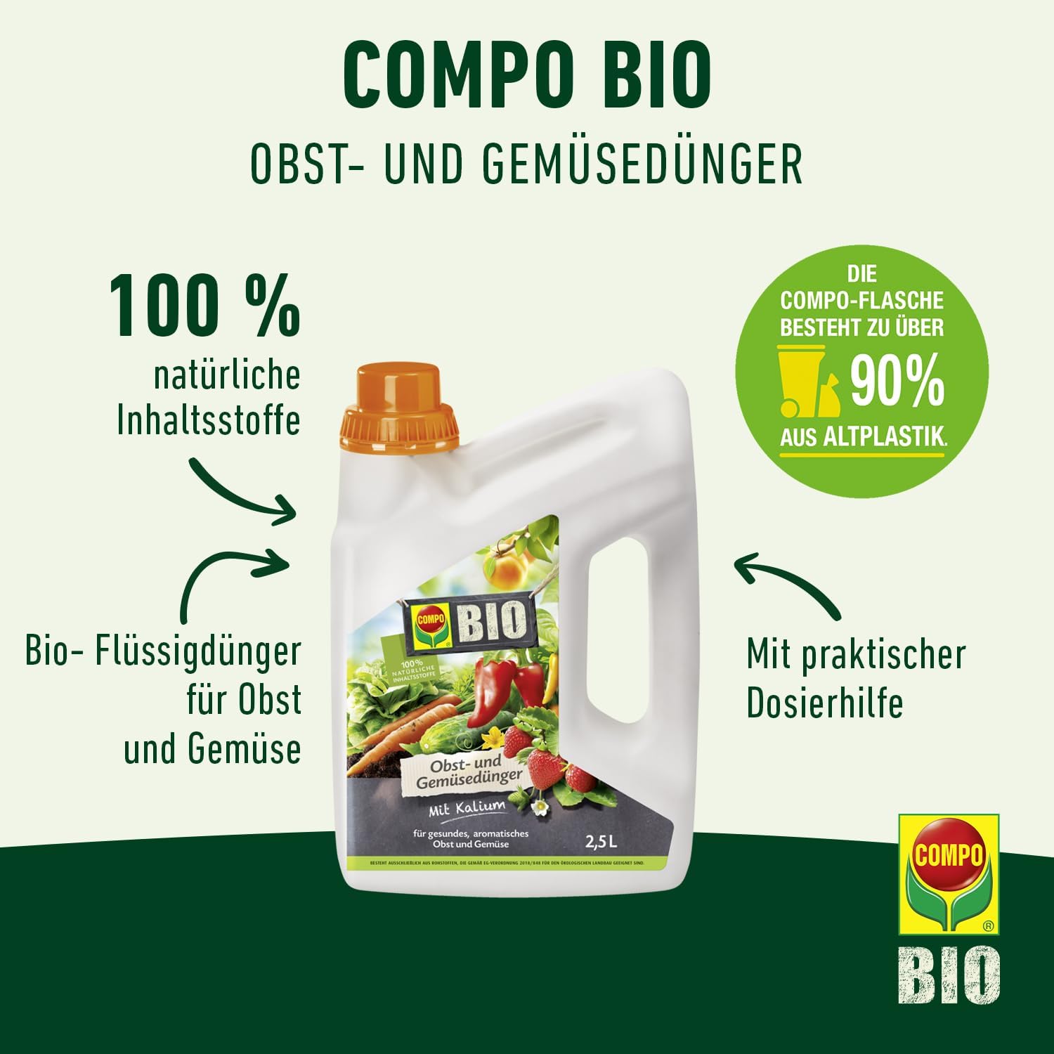 COMPO BIO Obst- und Gemueseduenger Fluessig natuerlicher Pflanzen­duenger