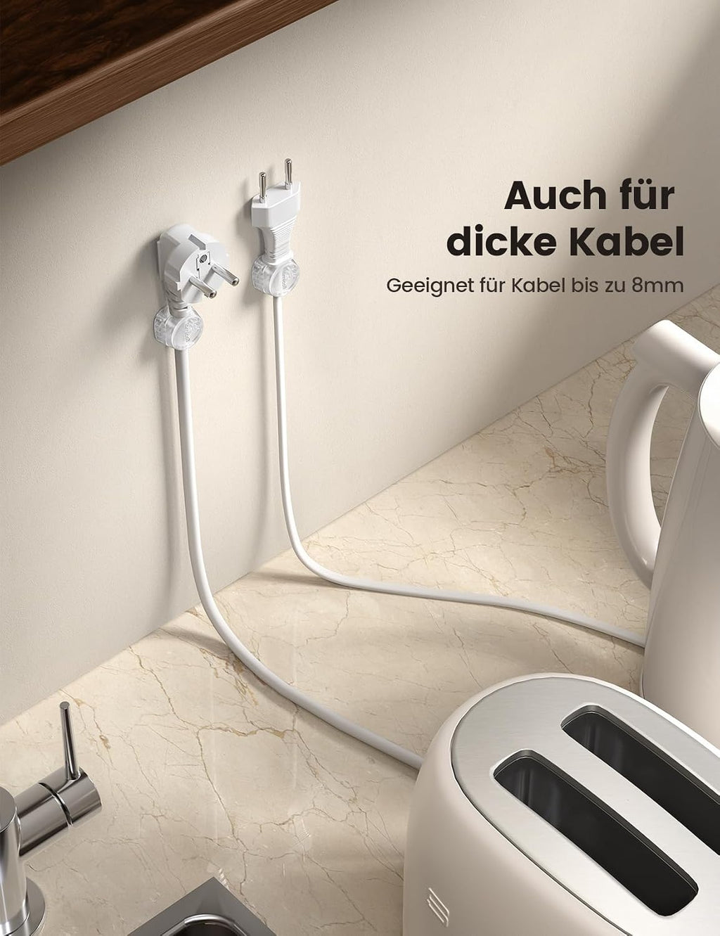 Lamicall Kabelhalter 6er Set selbstklebend Kabelclips mit Feder Einhand-Bedienun