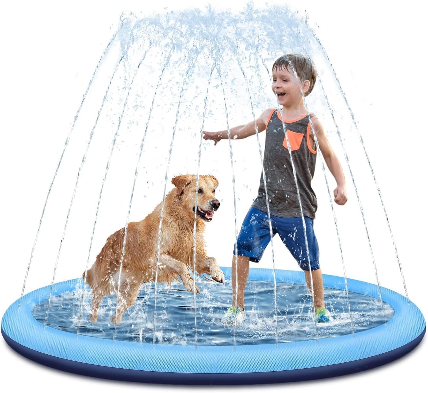 LATERN Spritzpad Wassersprinkler 170 cm verdickt rutschfest fuer Kinder und Hund