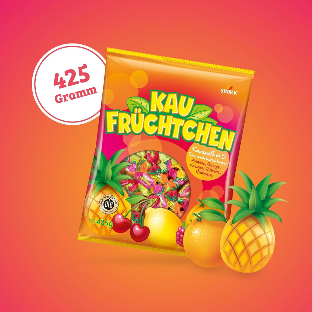 Kaufruechtchen Kaubonbons 425 g - fuenf fruchtige Geschmacksrichtungen
