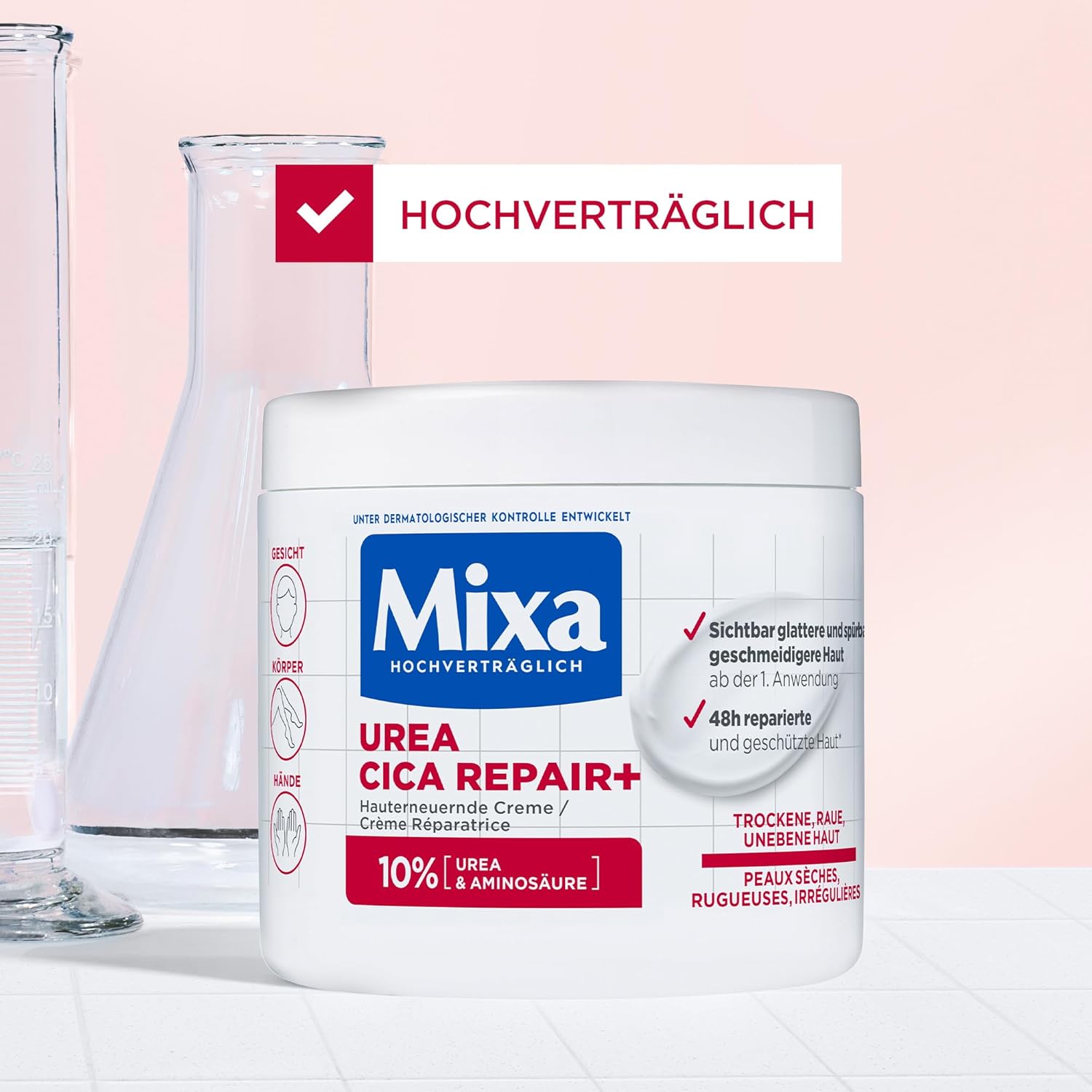 Mixa Urea Cica Repair Koerpercreme 400 ml fuer trockene rissige Haut