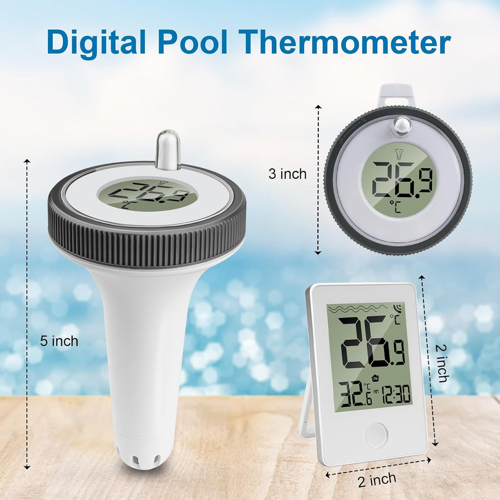 Funk Poolthermometer schwimmend IP67 digitales Wasserthermometer Innen/Aussen