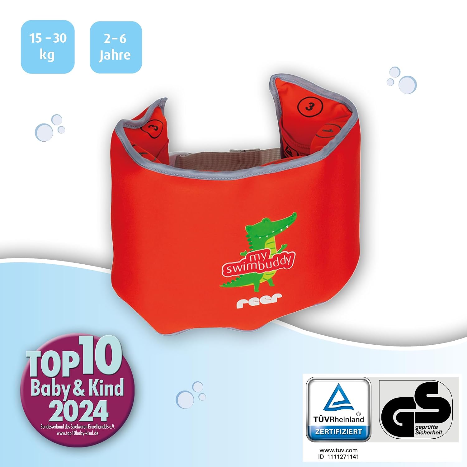 reer MySwimBuddy Schwimmguertel fuer Kinder 15-30 kg verstellbar Schwimmhilfe