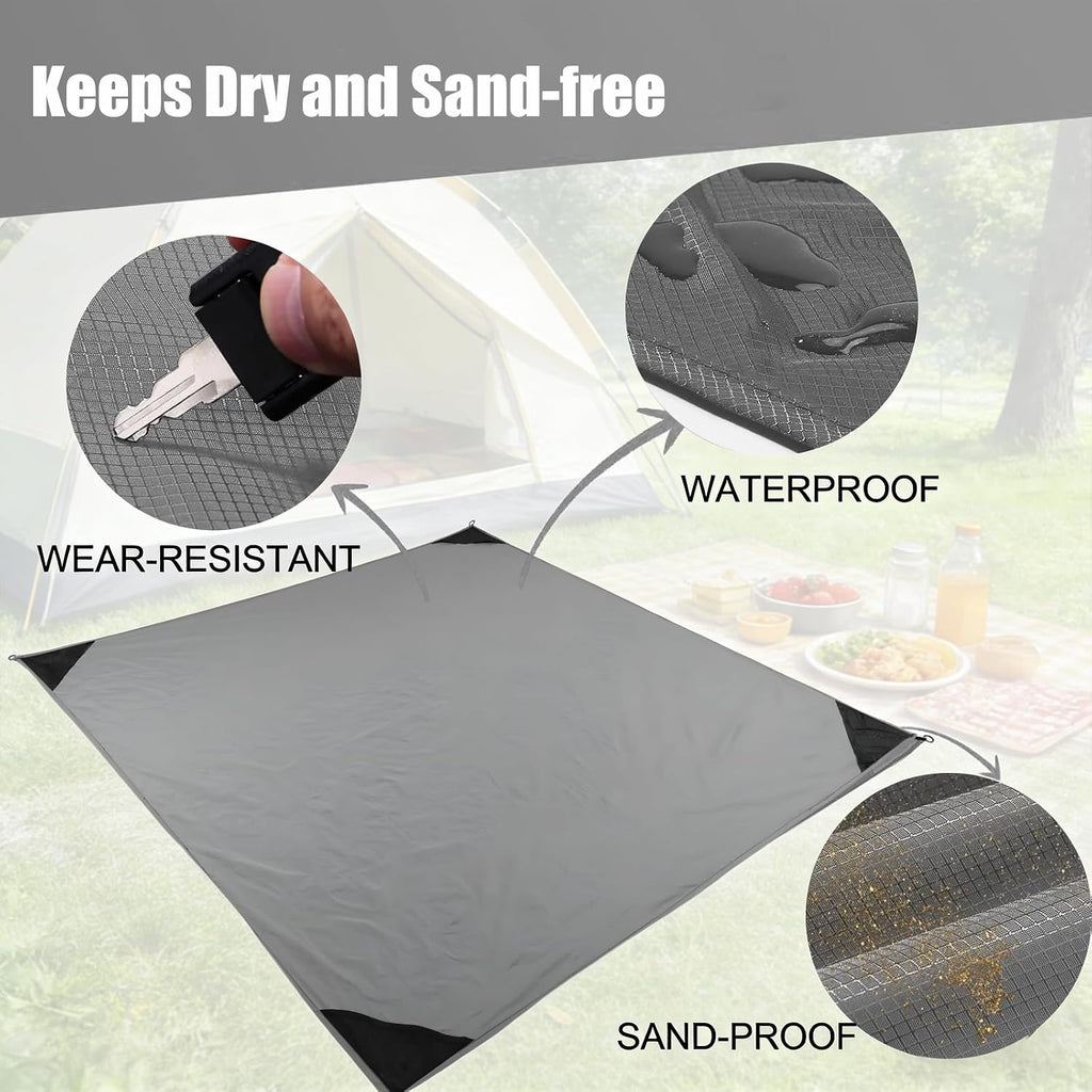 200x210 cm Strand- und Picknickdecke wasserdicht faltbar mit Tasche
