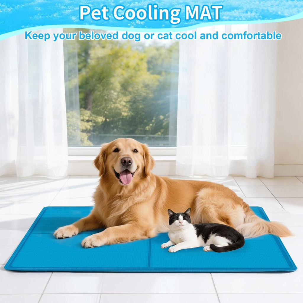 Kuehlmatte fuer Hunde und Katzen 90x50 cm selbstkuehlend kratzfest mit Gel