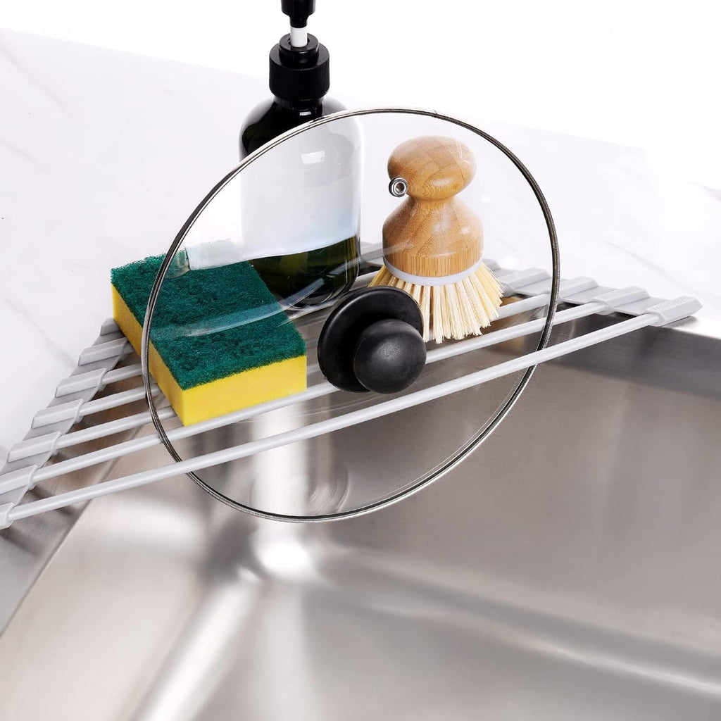 Edelstahl dreieckiges Abtropfgestell mit Silikon Kuechen Organizer platzsparend