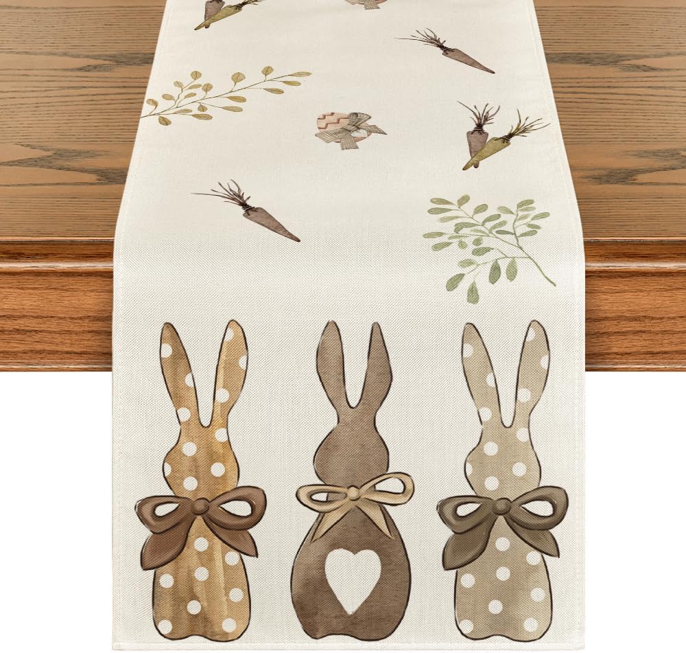 Ostern Tischlaeufer 40x140 cm Hase Karotten Fruehling Dekoration 100cm-300cm
