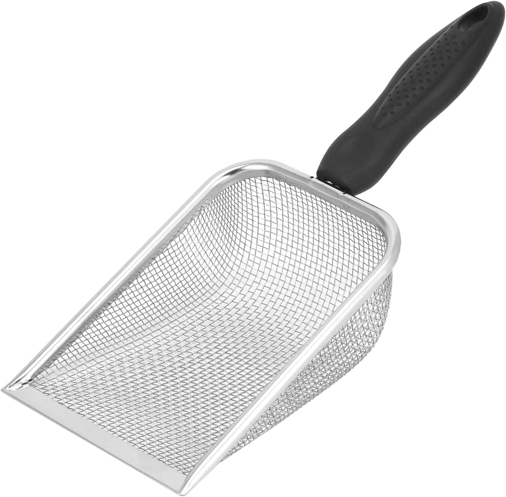 QWORK Sandsieb Edelstahl 2x2 mm Maschen mit Metallschaufel für Hamster Sand