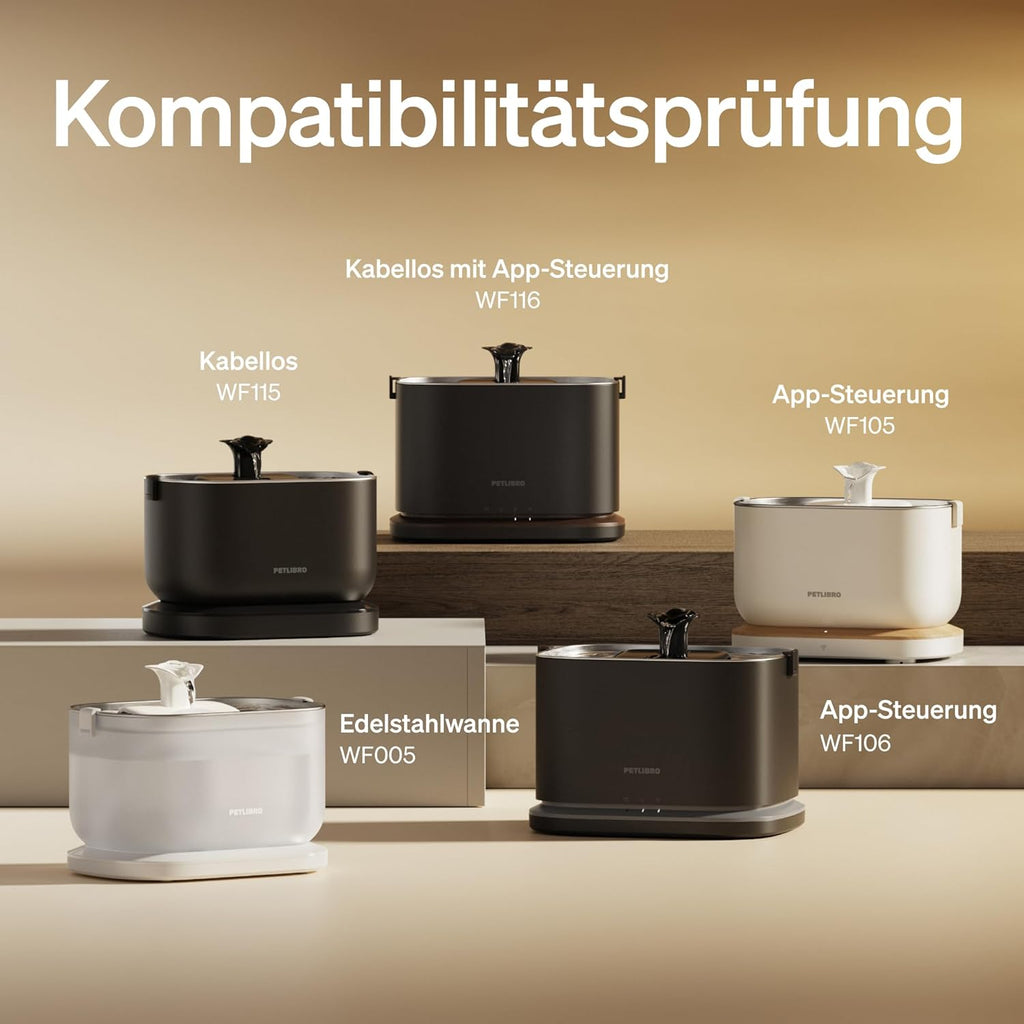 PETLIBRO Kabelloser Katzenbrunnen mit Akku 5000mAh, bewegungsmelder, leise 23dB