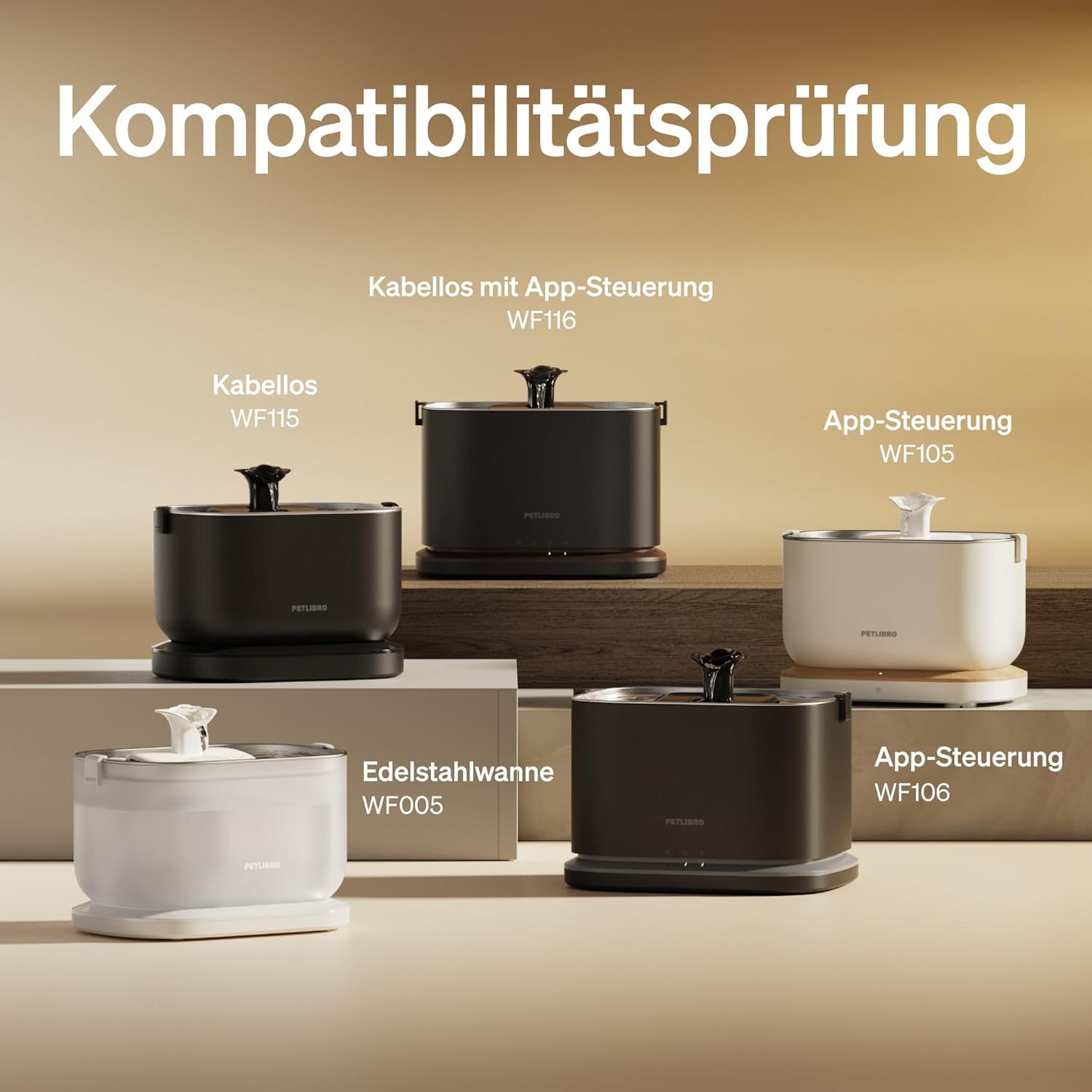 PETLIBRO Kabelloser Katzenbrunnen mit Akku 5000mAh, bewegungsmelder, leise 23dB