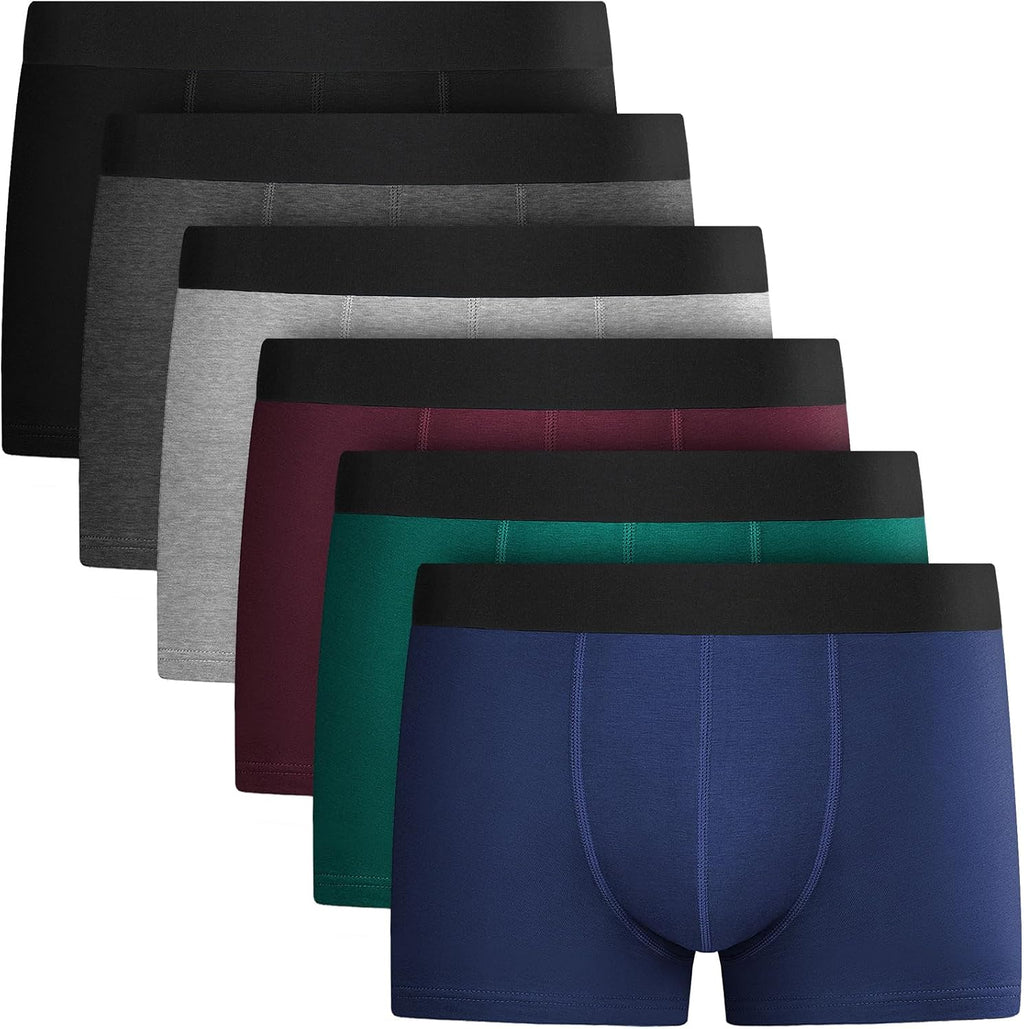QINCAO Herren Boxershorts 6er Pack Baumwolle Retroshorts Groesse S-4XL