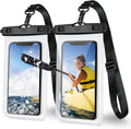 YOSH wasserdichte Handytasche 7,0" IPX8 mit Schluesselband 2er Set durchsichtig