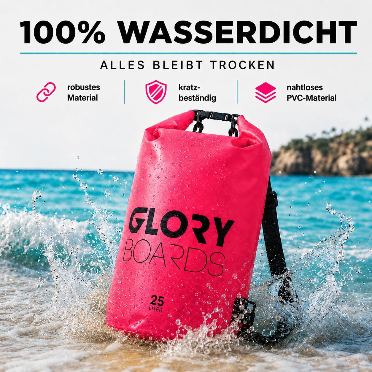 Glory Boards Dry Bag Rucksack wasserdicht Schultergurt Schwimmen Kajak